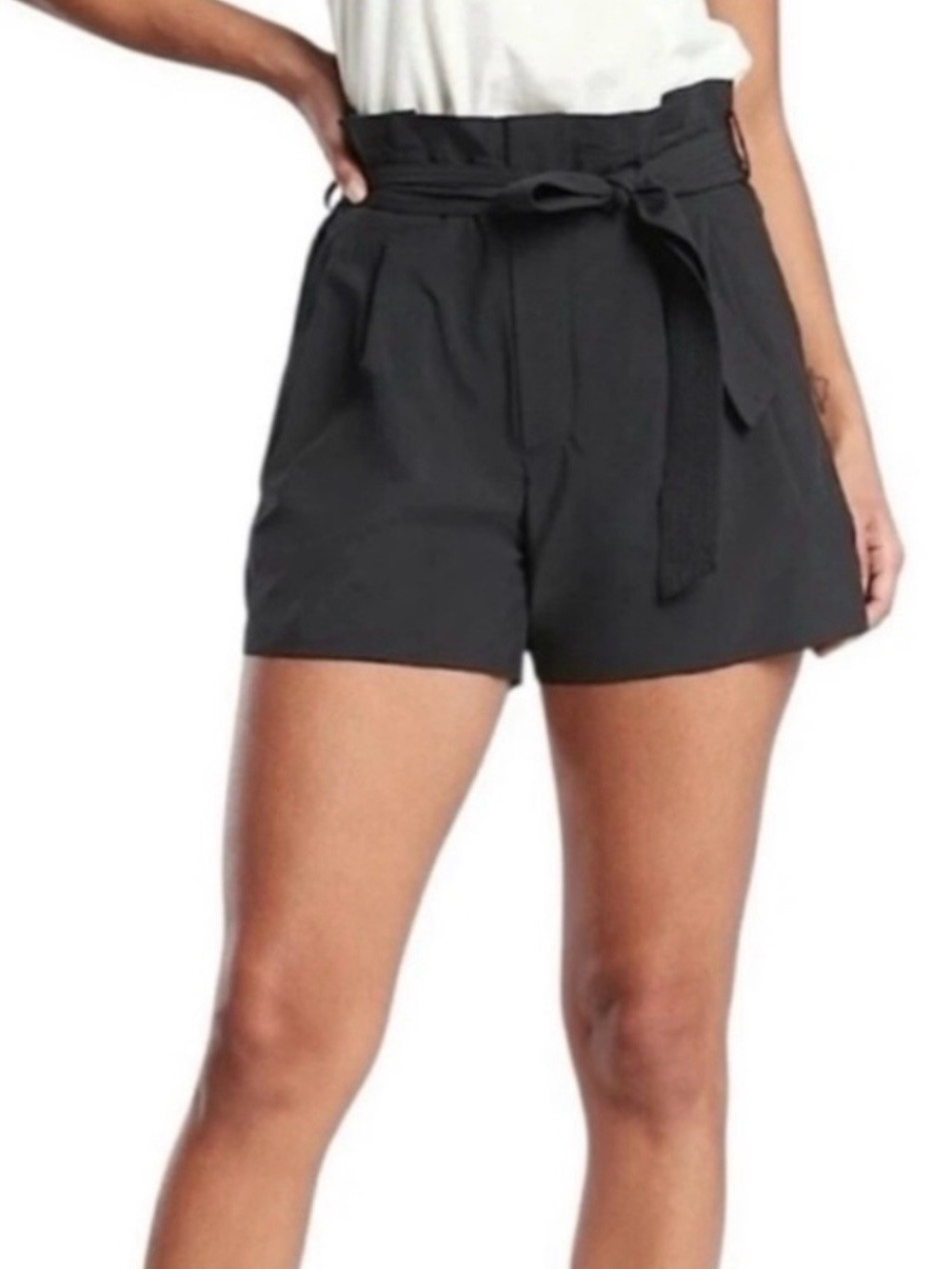 Athleta Skyline paper bag High-Waist Black Belted Women’s Shorts